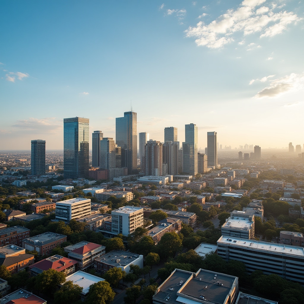 Johannesburg city skyline showing diverse property developments and urban landscape