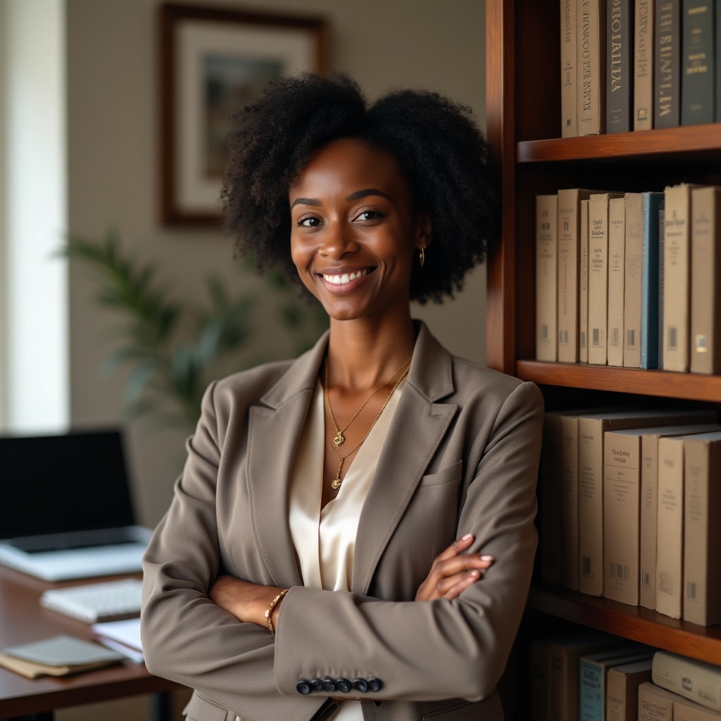 Editorial director reviewing professional directory entries at office desk